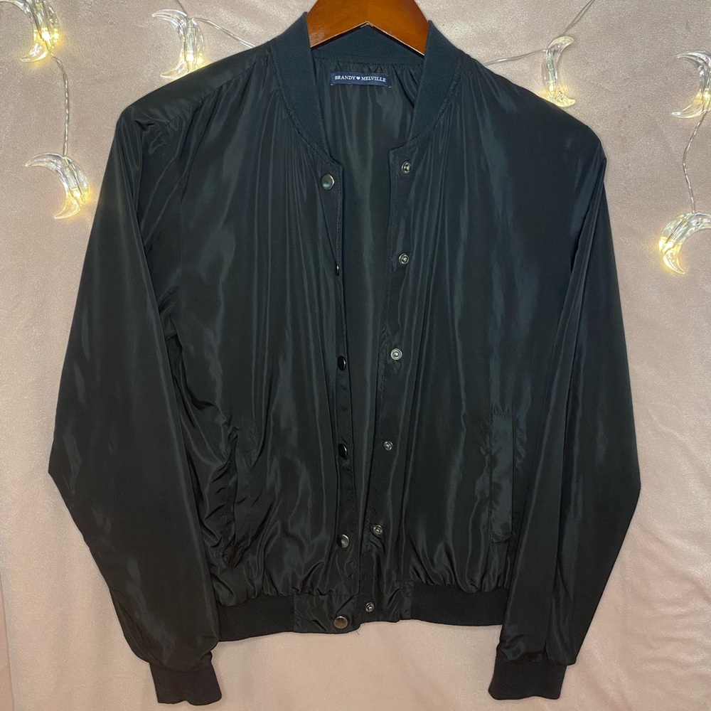 ☁️Black Brandy Melville Bomber Jacket